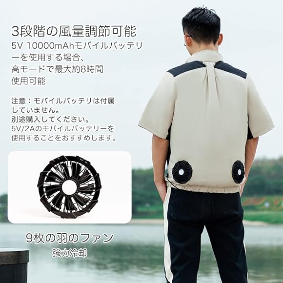 Amazon.co.jp: [insmoda] 空調作業服 ファン 作業着 空調ウェア:ファン